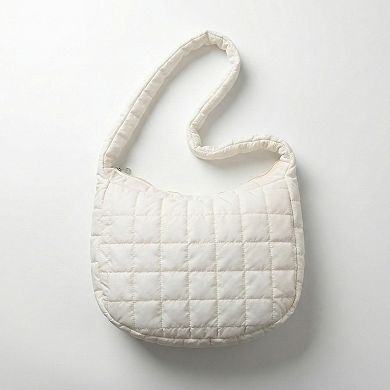 Women's Quilted Shoulder Bag with Padded Strap Soft Lightweight Nylon Construction
