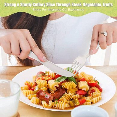 Eco Friendly Compostable Cutlery Set 150 Pieces for Daily Use and Events