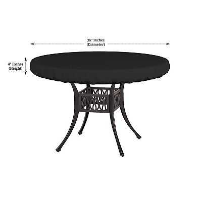 Covers&All Round Table Top Cover, Outdoor Table Cover Waterproof, UV & Weather Resistant