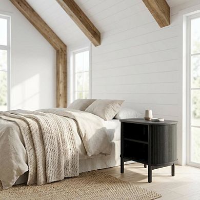 Open Nightstand in Modern Design with Sleek Profile and Sturdy Construction