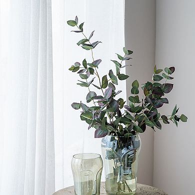 TOEMOA Set of Two Handcrafted Glass Vases with Abstract Face Decor