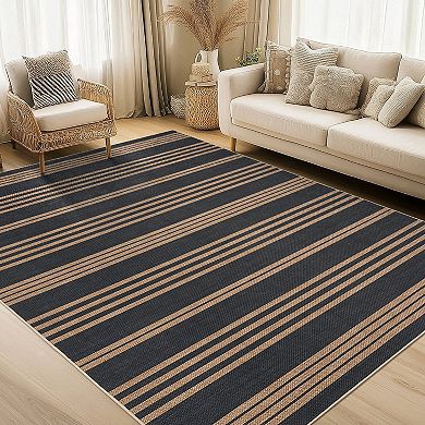 Modern Area Rug Non Slip Vacuum Clean Ultra Thin Stain Resistant Carpet for Bedroom Kitchen Hallway