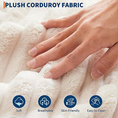 54" Oversized Indoor Chaise Lounge Chair, Comfy Corduroy Upholstered Sleeper Sofa Bed