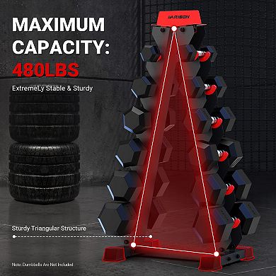 HARISON Heavy Duty Dumbbell Rack Stand, Stable A-frame Design for Home Gym (HRK-325)