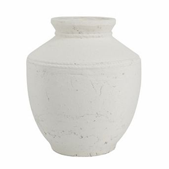 TOEMOA Round Terracotta Vase with Natural Finish for Home Decor