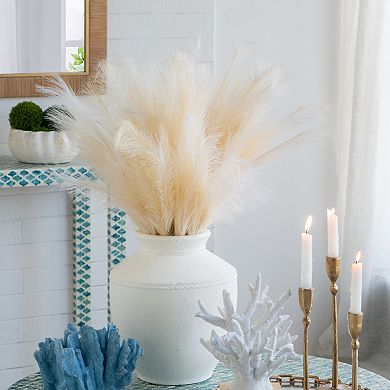 TOEMOA Round Terracotta Vase with Natural Finish for Home Decor