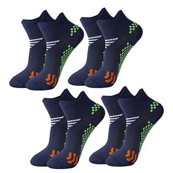 Non Slip Grip Athletic Ankle Socks Yoga Pilates Workout Socks Cushioned Sports Socks 4 Pack