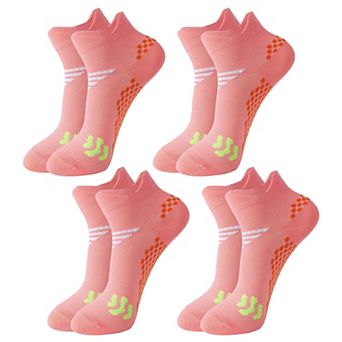 Non Slip Grip Athletic Ankle Socks Yoga Pilates Workout Socks Cushioned Sports Socks 4 Pack
