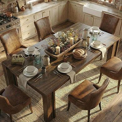 Dining Table for 6-8, Rectangular Farmhouse Kitchen Dining Room Table, for Apartment, Kitchen