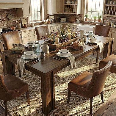Dining Table for 6-8, Rectangular Farmhouse Kitchen Dining Room Table, for Apartment, Kitchen