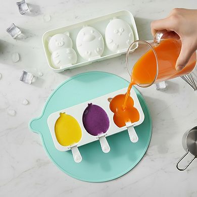 Silicone Animal Ice Mold Tray Cute Pig Duck Chick Shape Reusable Freezer Mold Set 2 Piece