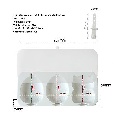 Silicone Animal Ice Mold Tray Cute Pig Duck Chick Shape Reusable Freezer Mold Set 2 Piece