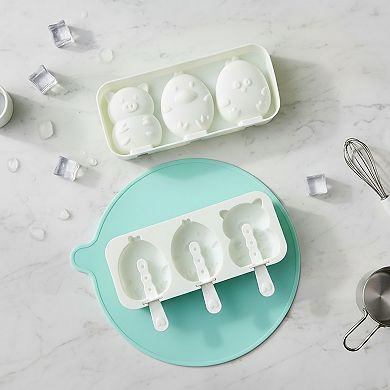 Silicone Animal Ice Mold Tray Cute Pig Duck Chick Shape Reusable Freezer Mold Set 2 Piece