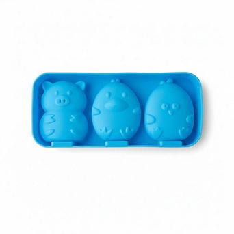 Silicone Animal Ice Mold Tray Cute Pig Duck Chick Shape Reusable Freezer Mold Set 2 pc