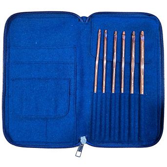 Crochet Hook Set Rosewood Sizes E, F, G, 7, H, I w/custom case