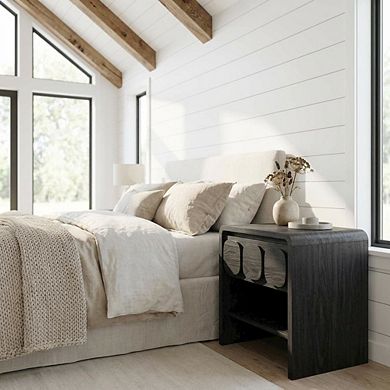 Wooden Nightstand with Single Drawer and Modern Design