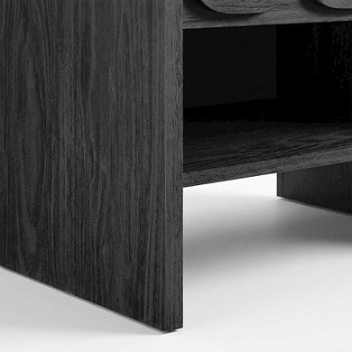 Wooden Nightstand with Single Drawer and Modern Design