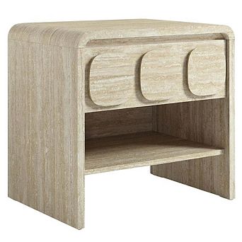 Wooden Nightstand with Single Drawer and Modern Design