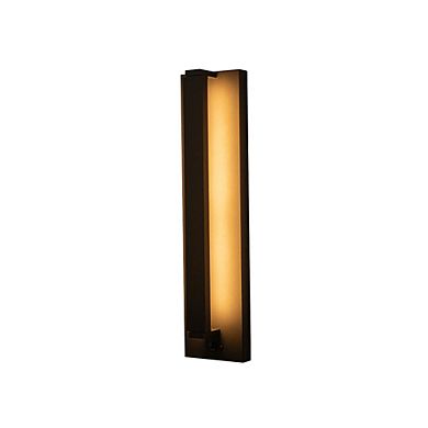 H20" Modern Motion Sensor Outdoor Wall Light 23W Integrated LED Wall Sconce in Matte Black Iron Larg