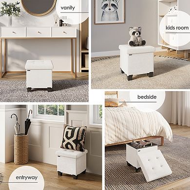 Storage Ottoman Bench with Storage Bins