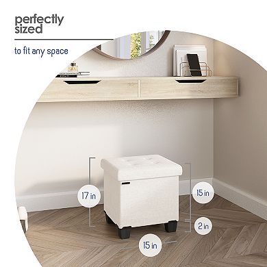 Storage Ottoman Bench with Storage Bins