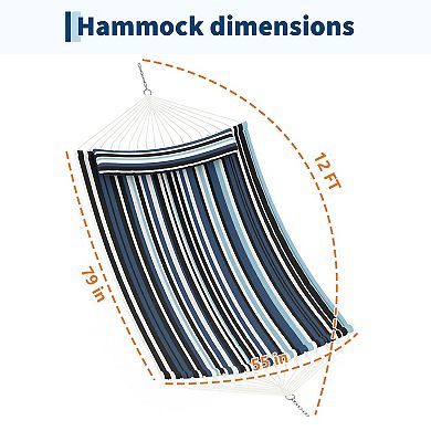Extra-Large Hanging Hammock, Spacious & Comfortable Bed for Garden, Patio, Backyard