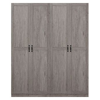 MANHATTAN COMFORT Cornelia 30-Inch 4-Shelf Storage Cabinet 2 pc Set
