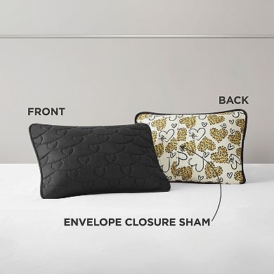 Juicy Couture Cheetah Doodle Hearts Quilt Set