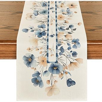 Bloom Floral Spring Table Runner 13x72 Inch Seasonal Kitchen Dining Decor