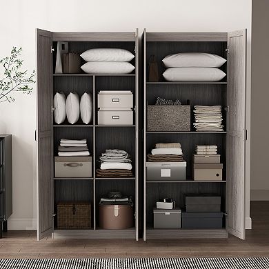 MANHATTAN COMFORT Cornelia Modern 6 Adjustable Shelves Wardrobe Closet 2-Piece Set