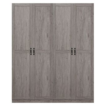 MANHATTAN COMFORT Cornelia Modern 6 Adjustable Shelves Wardrobe Closet 2 pc Set