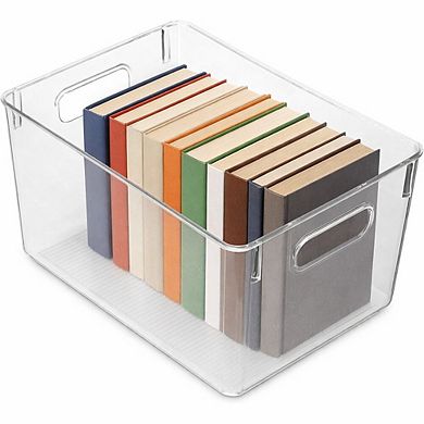 Pack of Four Plastic Kitchen Storage Bins for Pantry and Fridge Organization