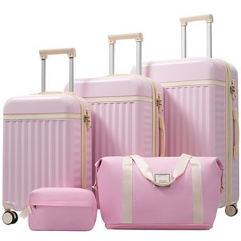 KWPZQEB Hardside Expandable Suitcase Set 5 pc 20+24+28 Inch with Travel Bags