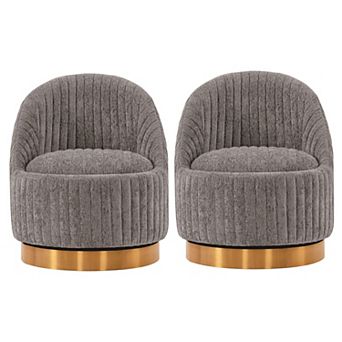 MANHATTAN COMFORT Leela Upholstered Swivel Lounge Chair Set of 2