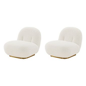 MANHATTAN COMFORT Edina Boucle Upholstered Lounge Chair Set of 2