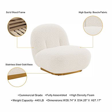 MANHATTAN COMFORT Edina Boucle Upholstered Lounge Chair Set of 2