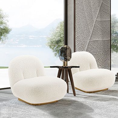 MANHATTAN COMFORT Edina Boucle Upholstered Lounge Chair Set of 2