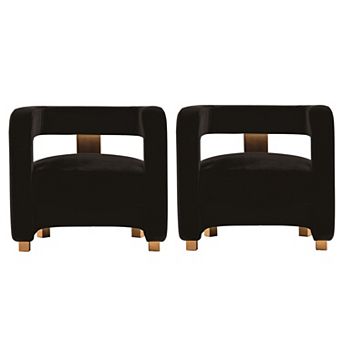MANHATTAN COMFORT Amirah Modern Velvet Upholstered Lounge Chair Set of 2