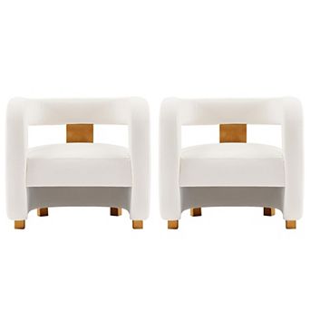 MANHATTAN COMFORT Amirah Modern Velvet Upholstered Lounge Chair Set of 2