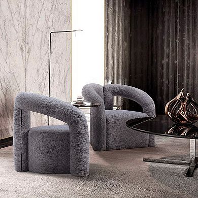 MANHATTAN COMFORT Boucle Upholstered Lounge Chair Set of 2