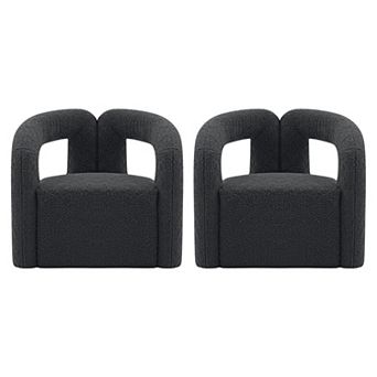 MANHATTAN COMFORT Boucle Upholstered Lounge Chair Set of 2