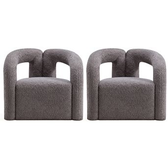 MANHATTAN COMFORT Boucle Upholstered Lounge Chair Set of 2