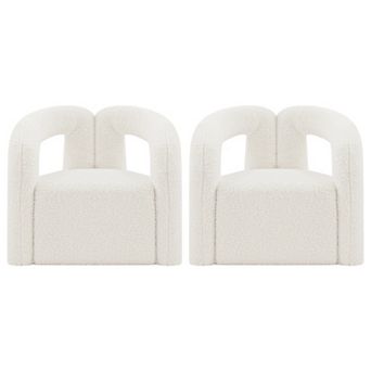 MANHATTAN COMFORT Boucle Upholstered Lounge Chair Set of 2