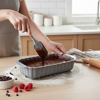 2-Piece Pumpkin and Leaf Silicone Loaf Cake Mold Set Nonstick Fall Baking Pan