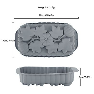 2-Piece Pumpkin and Leaf Silicone Loaf Cake Mold Set Nonstick Fall Baking Pan