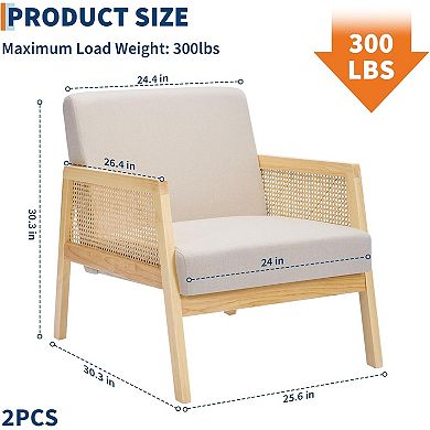 Mid-Century Modern Accent Chair Set of 2