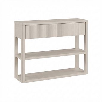 Console Table with 3 tier Shelves, Fluted Entryway Table with 2 Drawers, for Living Room