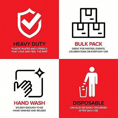 Scalloped Plastic Dinnerware Set with Gold Rim for Elegant Parties