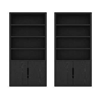 MANHATTAN COMFORT Rivington Modern 40.2-inch Bookcase Cabinet Set of 2