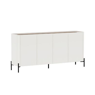 MANHATTAN COMFORT Abbey Modern 2-Piece Buffet & Bookcase Set